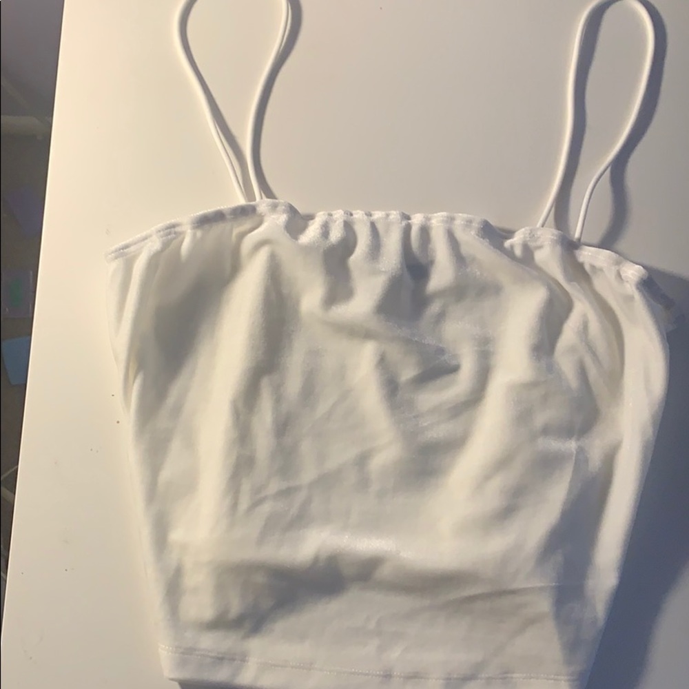 white cropped tank top